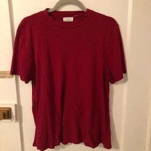 T.La red mock neck top